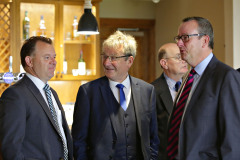 Dan Henry of R Benson and Son, Hugh Wade of H Wade and Son with Roger Dallas of Irwin Donaghey and Stockman at the Conversation with Wilma Erskine General Manager and Gary McNeill Professional at Royal Portrush Golf Club. 01 Chamber at RPGC