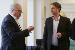 Ian Donaghy of IDS Accounting with Chamber Vice President Steven Frazer of City of Derry Airport at the annual Bank of England briefing held at the Roe Park Hotel Limavady.