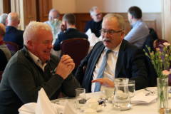David Boyd of Roadside Garages with Ian Donaghey of Irwin Donaghey and Stockman at the Bank of England briefing held at the Atlantic Hotel Portrush. 08 BoE 2022
