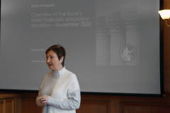 Causeway Chamber of Commerce President Ann-Maire McGoldrick welcoming members to the Bank of England briefing held at the Atlantic Hotel Portrush. 10 BoE 2022