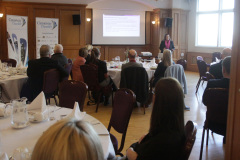 Bank of England Agent Frances Hill addressing Causeway Chamber of Commerce members at the Bank of England briefing held at the Atlantic Hotel Portrush. 15 BoE 2022
