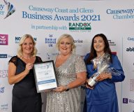 Causeway Chamber of Commerce Awards 2021 Highly Commended Small Business of the Year presented by Angela Stewart of Abbey Autoline to Signature Swimming Academy. 21 Chamber Awards 2021