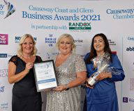 Causeway Chamber of Commerce Awards 2021 Highly Commended Small Business of the Year presented by Angela Stewart of Abbey Autoline to Signature Swimming Academy.    21 Chamber Awards 2021