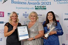 Causeway Chamber of Commerce Awards 2021 Highly Commended Small Business of the Year presented by Angela Stewart of Abbey Autoline to Signature Swimming Academy.    21 Chamber Awards 2021