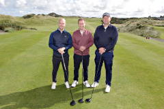 At the Causeway Chamber of Commerce golf outing at Castlerock GC in association with nominated charity the Causeway Coast Dog Rescue are, all from Danske Bank, Peter Houston, Chamber President James Kilgore and Peter Kennedy.    10 Chamber Golf