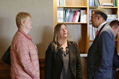 Ann Donaghy and Kathleen Lavery of HMS UK/Ire with Anthony Newman of St James' Place at the Conversation with Wilma Erskine General Manager and Gary McNeill Professional at Royal Portrush Golf Club.   03 Chamber at RPGC