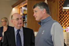 George Booth of the Ulster University with Gary McNeill at the Conversation with Wilma Erskine General Manager and Gary McNeill Professional at Royal Portrush Golf Club.   06 Chamber at RPGC