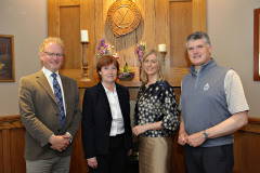 Chamber President Murray Bell at Royal Portrush Golf Club for the Chamber Conversation with Wilma Erskine General Manager, compere Camilla Long of Bespoke Communications and Gary McNeill Club Professional.    17 Chamber at RPGC