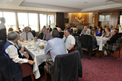 A packed members room for the Chamber Conversation held at Royal Portrush Golf Club with Wilma Erskine General Manager and Gary McNeill Club Professional.   08 Chamber at RPGC