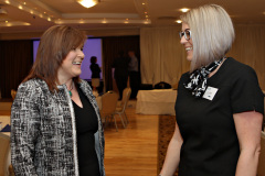 Julienne Elliott of the Causeway Council with Annette Deighan Operations Manager at the Chamber at the Lodge Hotel for the Danske Bank's Economic Review in association with the Causeway Chamber of Commerce.    05Clancy Photography