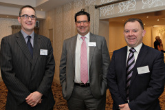 William Martin of Moore Stevens, Peter McRoberts of Danske Bank with Dan Henry of R. Benson & Sons at the Lodge Hotel for the Danske Bank's Economic Review in association with the Causeway Chamber of Commerce.    09Clancy Photography