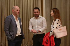 John Gunning of Electric Worx with Lexi Halliday and Caroline Fulton of Hallidays Garages of Bushmills at the Lodge Hotel for the Danske Bank's Business Breakfast Economic Review in association with the Causeway Chamber of Commerce.     14Clancy Photography