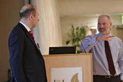 Danske Bank's John Paul Coleman, Treasurer, with Brian Telford, Head of Markets, speaking at the Danske Bank's Business Breakfast Economic Review in association with the Causeway Chamber of Commerce.     24Clancy Photography