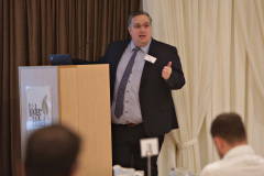 Danske Bank's Aaron Ennis closing remarks at the Danske Bank's Business Breakfast Economic Review in association with the Causeway Chamber of Commerce.    33Clancy Photography