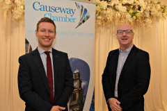 James Kilgore and Chris Martin of Danske Bank at the Lodge Hotel for the Causeway Chamber of Commerce Business Breakfast in association with Danske Bank. 01 Breafast Danske Bank
