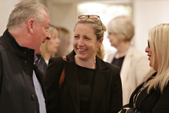 Enjoying the conversation is Jane Millar of Macaulay Wray at the Lodge Hotel for the Causeway Chamber of Commerce Business Breakfast in association with Danske Bank.   14 Breafast Danske Bank