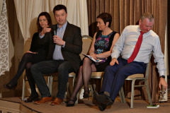Guest speakers Claire Wilson of Edwards and Co, Philip Bain of Shredbank,  Ann-Maire McGoldrick of MCG Services Ltd and Roy Toner of Jalaro Associates at the Q & A session at the GDPR conference held at the Lodge Hotel.   18 GDPR