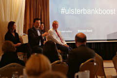 Guest speakers Claire Wilson of Edwards and Co, Philip Bain of Shredbank,  Ann-Maire McGoldrick of MCG Services Ltd and Roy Toner of Jalaro Associates at the Q & A session at the GDPR conference held at the Lodge Hotel.   20 GDPR
