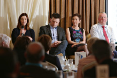 Guest speakers Claire Wilson of Edwards and Co, Philip Bain of Shredbank,  Ann-Maire McGoldrick of MCG Services Ltd and Roy Toner of Jalaro Associates at the Q & A session at the GDPR conference held at the Lodge Hotel.   21 GDPR