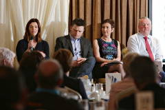Guest speakers Claire Wilson of Edwards and Co, Philip Bain of Shredbank,  Ann-Maire McGoldrick of MCG Services Ltd and Roy Toner of Jalaro Associates at the Q & A session at the GDPR conference held at the Lodge Hotel.   21 GDPR