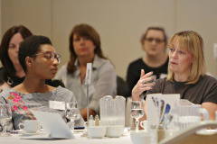 Karen Yates of Zing Design putting questions during the Q & A session at the GDPR conference held at the Lodge Hotel.      28 GDPR