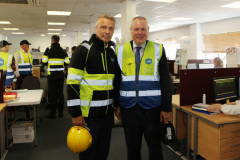 Andrew Lynas MD of Lynas Foodservices with Minister of State for N.Ireland Conor Burns on a tour of the Lynas' premises at Loughanhill Industrial Estate.   06 Minister at Lynas'   06 Minister at Lynas'