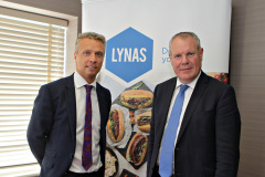 Andrew Lynas MD of Lynas Foodservice with Minister of State for N.Ireland Conor Burns for a tour of the premises and to meet with members of Causeway Chamber of Commerce. 18 Minister at Lynas'