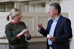Annette Deighan of the Causeway Chamber with Andrew Lowden at the Causeway Chamber's Pre Party Election debate.   06 Pre Party Election Debate 2022