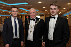 Causeway Chamber President David Boyd with his sons David and Andrew at the Annual President's Dinner held in the Lodge Hotel.    08 Causeway