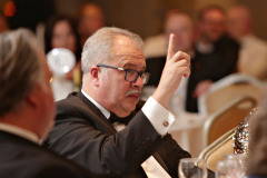 Ian Donaghey bidding during the charity auction for Zomba at the Annual President's Dinner held in the Lodge Hotel.    44 Causeway