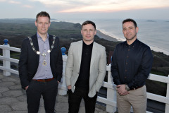 At the President\'s Annual Dinner, held at the Royal Court, James Kilgore President Causeway Chamber with event partner Lexy Halliday M.D. of Halliday Automotive and special guest boxer Carl Frampton MBE. 14 Presidents Dinner Formal