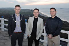 At the President\'s Annual Dinner, held at the Royal Court,  James Kilgore President Causeway Chamber with event partner Lexy Halliday M.D. of Halliday Automotive and special guest boxer Carl Frampton MBE.    14 Presidents Dinner Formal