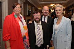 Heather Lennox and  Arlene McConaghie of Riada Resourcing with Oscar winner James Martin and BBC Stephen Watson at the VIP drinks reception before the President\'s Annual Dinner, held at the Royal Court.    34 Presidents Dinner Formal