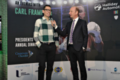 BBC\'s Stephen Watson in conversation with Brian McKeown who is cycling from Lands End to John O’Groats for MacMillan Cancer Support and Blind Dogs UK at the President\'s Annual Dinner. 48 Presidents Dinner Formal