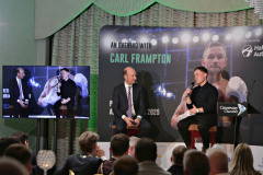 BBC\'s Stephen Watson in conversation with special guest boxer Carl Frampton MBE at the President\'s Annual Dinner held at the Royal Court.    53 Presidents Dinner Formal