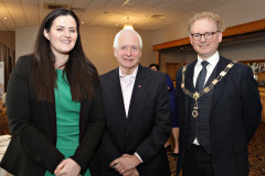 At the Causeway Chamber's President's Business Lunch with President Murray Bell are Claire Sugden MLA and Billy Nutt of Nutt Travel.   04 Presidents Lunch