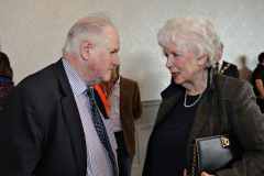 Cllr Norman Hillis chatting with Mrs Joan Christie, Lord Lieutenant for Co Antrim with Sara Cunningham-Bell at the Causeway Chamber's President's Business Lunch.    15 Presidents Lunch