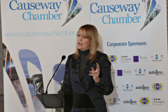 Karen Yates Chief Executive Causeway Chamber speaking at the Causeway Chamber's President's Business Lunch.