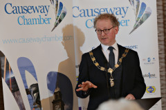 Chamber President Murray Bell welcoming everyone to the Causeway Chamber's President's Business Lunch.  25 Presidents Lunch