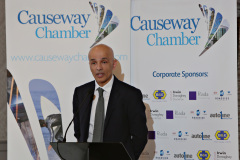 Rajesh Rana of Andras House speaking at the Causeway Chamber's President's Business Lunch. 39 Presidents Lunch