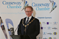 Chamber President Murray Bell welcoming everyone to the Causeway Chamber's President's Business Lunch.   42 Presidents Lunch