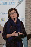 Sue Gray, Permanent Sec for the Dept of Finance speaking at the Causeway Chamber's President's Business Lunch at the Royal Court Hotel.    47 Presidents Lunch