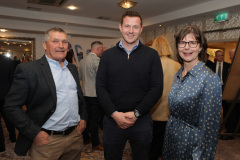 From C&V Developments are Colin Gilholm, Mark Donnelly and Vivienne Gilholm at the Causeway Chamber of Commerce Presidents Lunch held at the Lodge Hotel.     16 Presidents Lunch