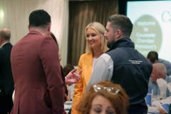 Arlene McConaghie of Riada Resourcing chatting with guests at the Causeway Chamber of Commerce Presidents Lunch held at the Lodge Hotel.      26 Presidents Lunch