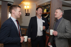 James Kilgore of Danske Bank with Steven Frazer of the City of Derry Airport and Ciaran Doherty of Tourism NI at the official opening of the Riverside Hotel Coleraine. 16 Riverside Hotel Coleraine