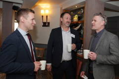 James Kilgore of Danske Bank with Steven Frazer of the City of Derry Airport and Ciaran Doherty of Tourism NI at the official opening of the Riverside Hotel Coleraine.      16 Riverside Hotel Coleraine