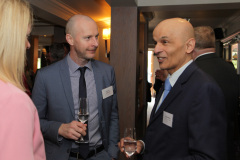 Dermot O'Donnell of Coca-Cola Hellenic with Rajesh Rana Director of the Andras House Hotel Group at the official opening of the Riverside Hotel Coleraine.       23 Riverside Hotel Coleraine