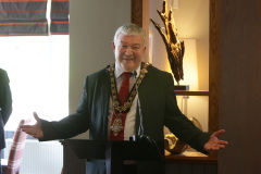 Causeway Coast and Glens Council Mayor Cllr Ivor Wallace addressing the guests at the official opening of the Riverside Hotel Coleraine.       31 Riverside Hotel Coleraine