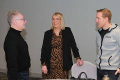 Russell Yates of Zing Design with Annette Deighan Chamber manager and guest speaker Dr Jonny Bloomfield Health and Performance Coach attending the Causeway Chamber of Commerce's  conference on Skills, Scaling and Social Values held at the Marine Hotel In Ballycastle.