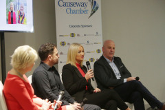Arlene McConaghie of Riada Resources speaking at the Causeway Chamber of Commerce's conference on Skills, Scaling and Social Values held at the Marine Hotel In Ballycastle.